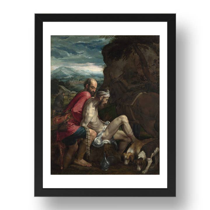 Jacopo Bassano: De Barmhartige Samaritaan, Poster in 17x13" (A3) Lijst voor wholesale door PERIOD PRINTS