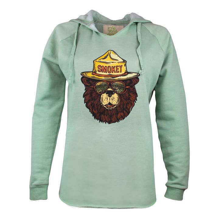Smokey The Groovy Bear Women's Cut Hoodie for wholesale by Wild Tribute