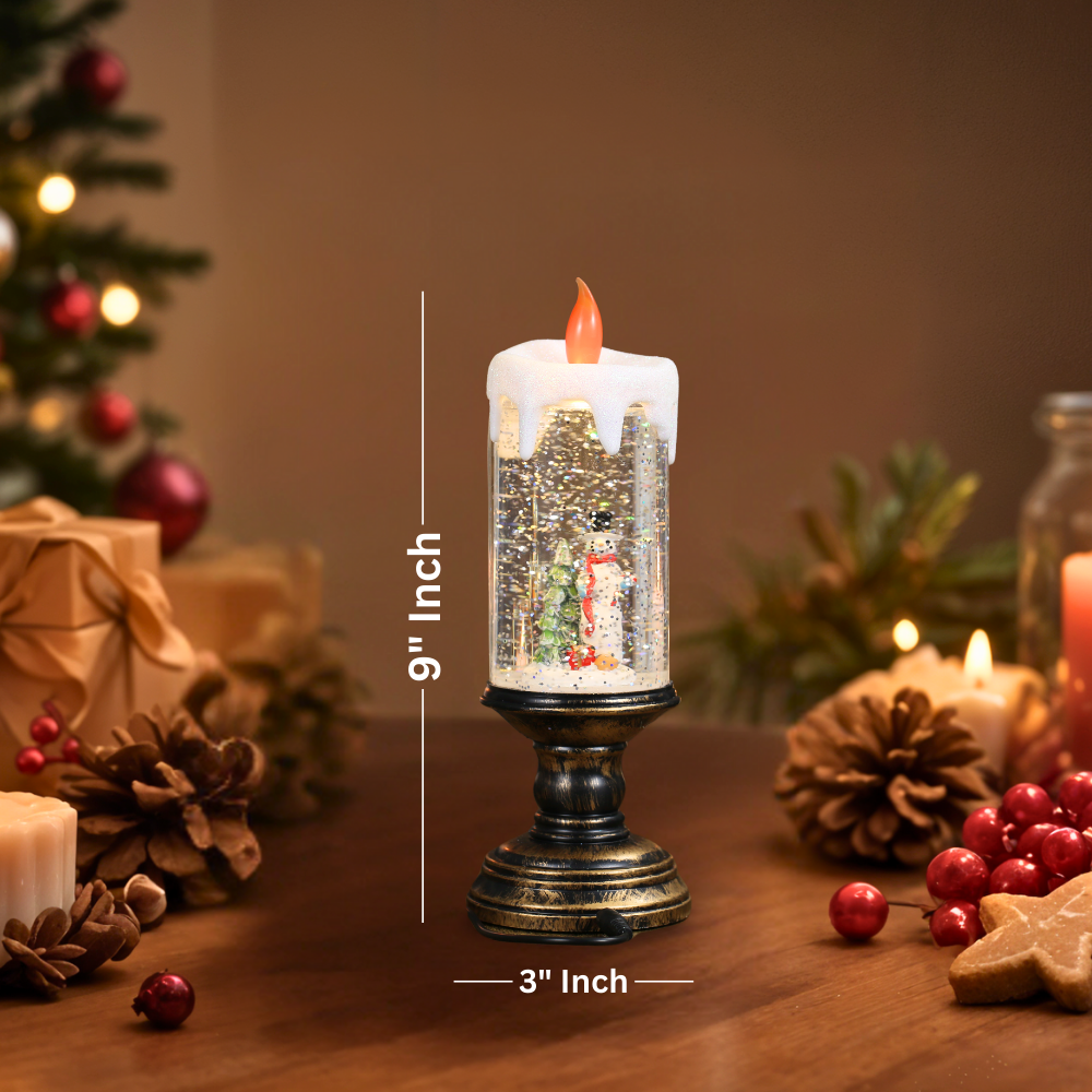 SINT - Wholesale Christmas Decoration - SINT Christmas Musical Snow Globe Candlestick Lantern16