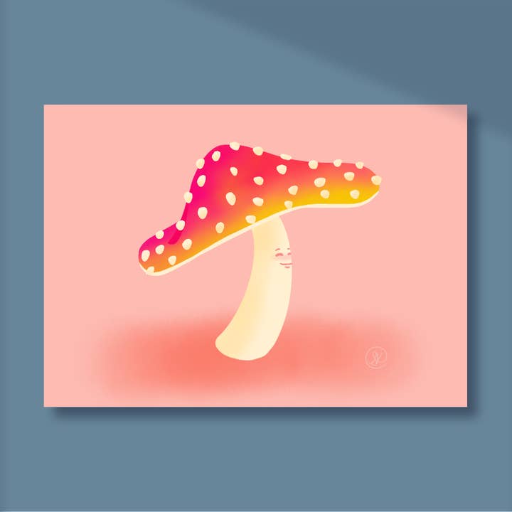 Estampado de fibra de algodón de archivo Merry Mushroom Gicleé para venta al por mayor de What is Sam Doing