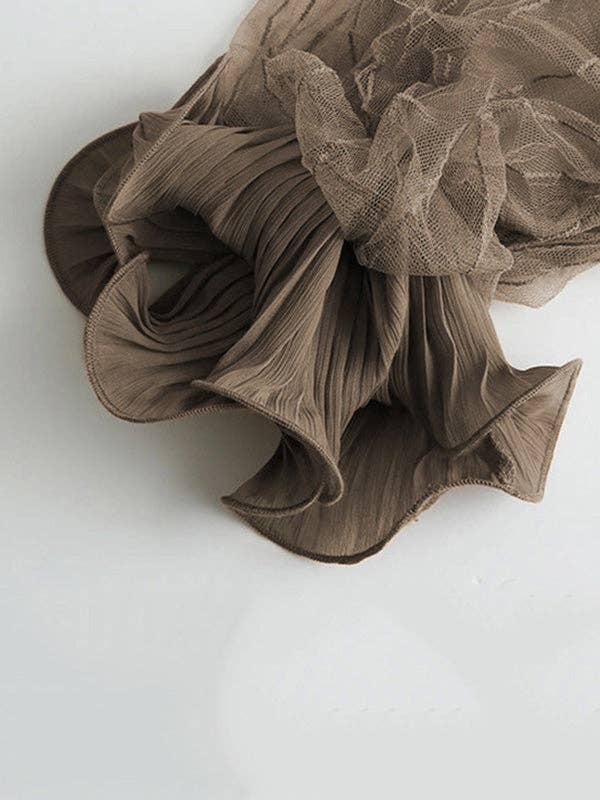 Sheer Trend - Wholesale Blouse - Dames - Eenvoudig hemd van chiffon met pofmouwen en gaassplitsende kleur9