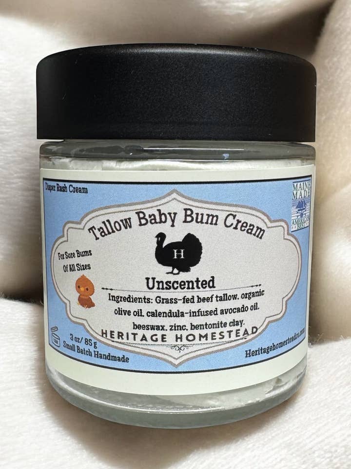 Tallow Baby Bum Cream for wholesale by heritagehomesteadco