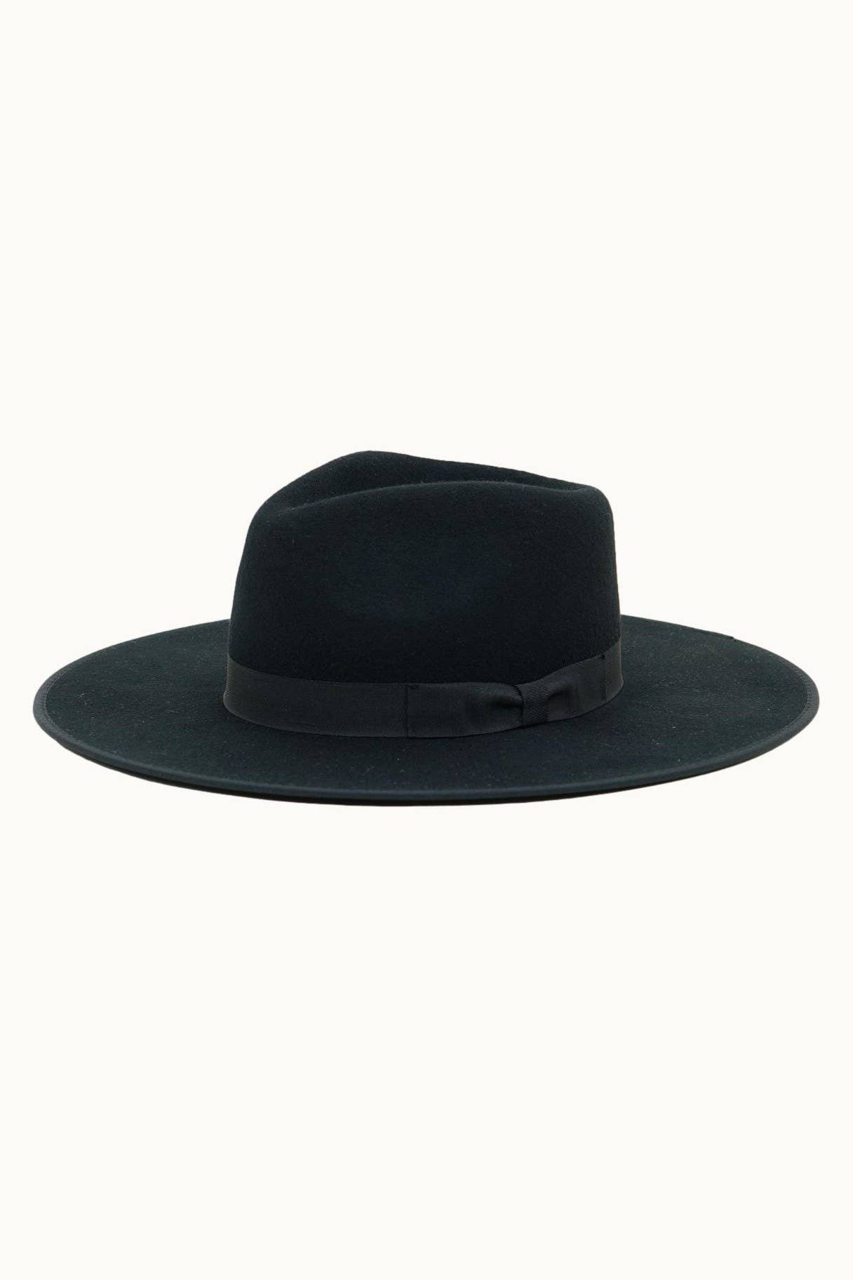 Olive & Pique - Wholesale Fedora - Women's - BARRY - Signature 100% Wool Felt Rancher Hat, Black1