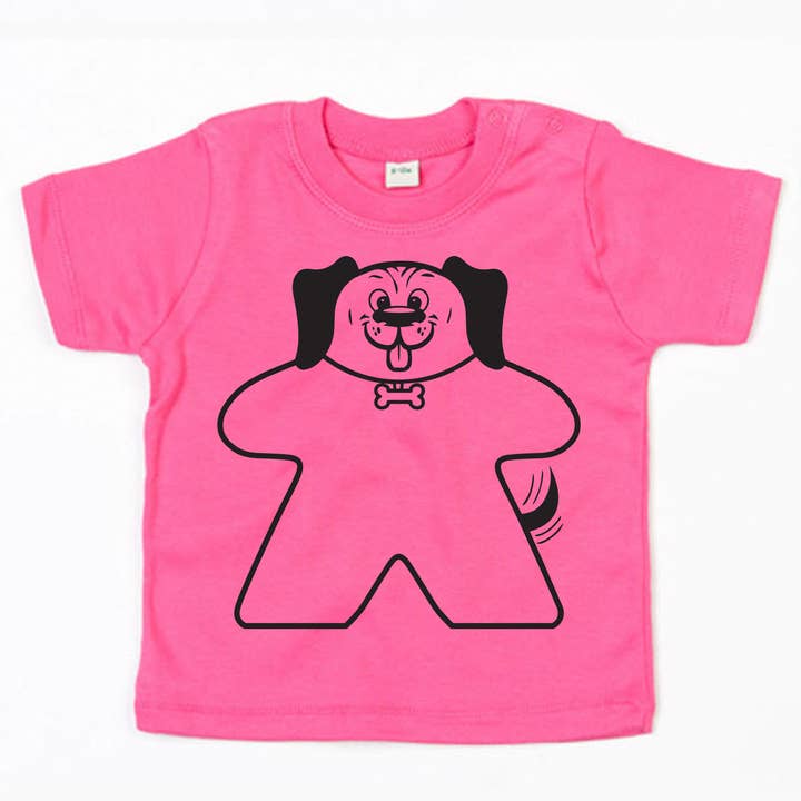 Meeplings | Handmade in Berlin – Großhandel T-Shirt mit Siebdruck – Baby – Dog Meeple Baby-T-Shirt