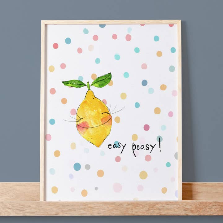 Easy Peasy Art print for wholesale by The Gnat