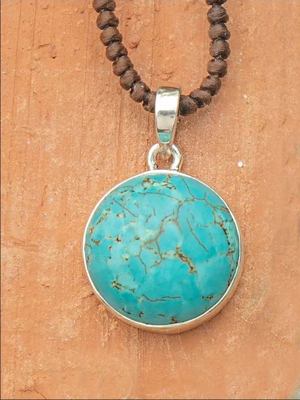 Turkis Funktionsrund Cabochon Alois vedhæng for engroshandel hos Eastern Serenity