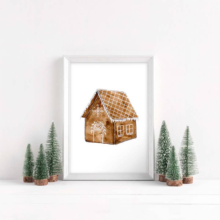 Gingerbread House Print for wholesale by Jennie Kilcup Watercolors