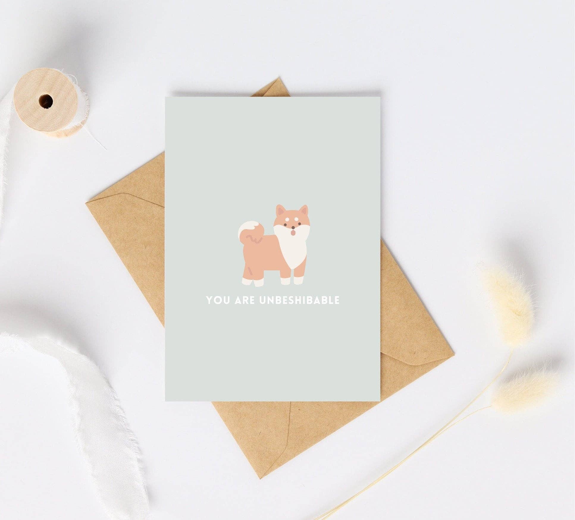 Fleurs on Sunday - Wholesale Love Card - Shiba Inu Greeting Card | You Are Unbeshibable0
