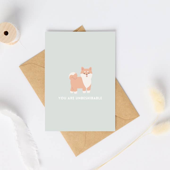 Fleurs on Sunday - Wholesale Love Card - Shiba Inu Greeting Card | You Are Unbeshibable