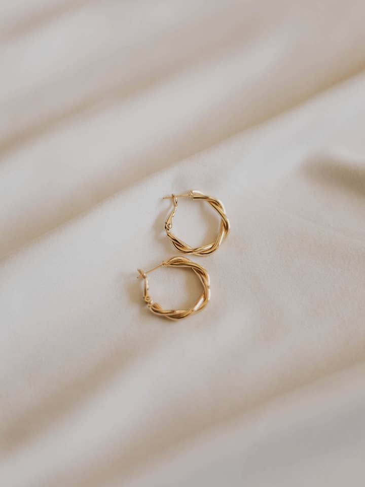 Twist Hoop Earrings for wholesale by Amberose Jewelry