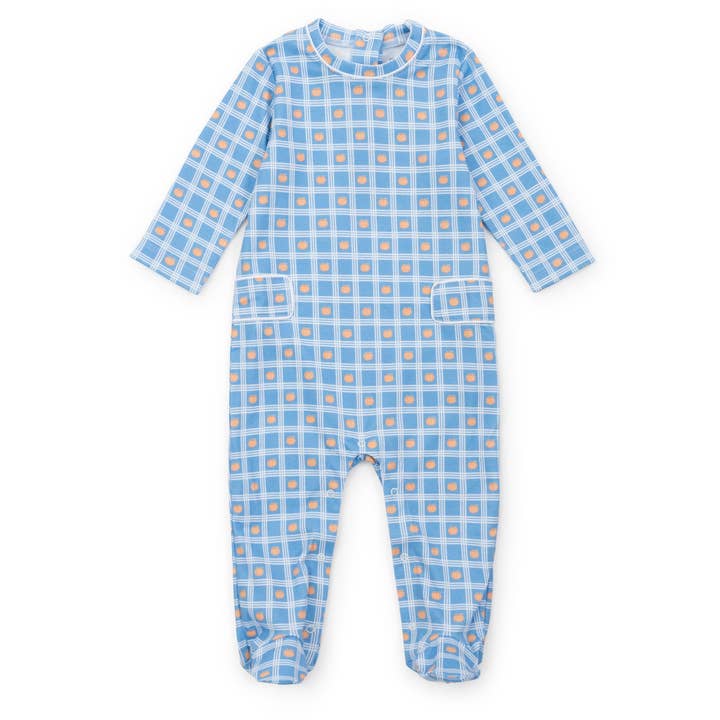 Preston Boys' Romper - Pumpkin Plaid for wholesale by Lila + Hayes
