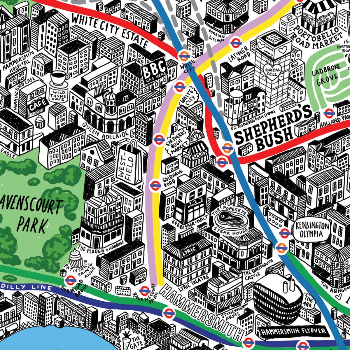 Evermade - Wholesale Puzzle - Adult - 1000 Piece Jigsaw Hand Drawn Map of London5