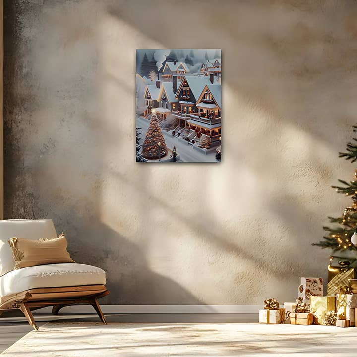 LumaBase - Wholesale Christmas Wall Art - Battery-Operated Lighted Wall Art - Christmas Town2