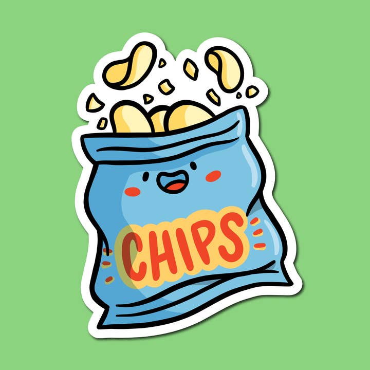 Vinylaufkleber mit Kartoffelchips für den Großhandel von Shop Emily M