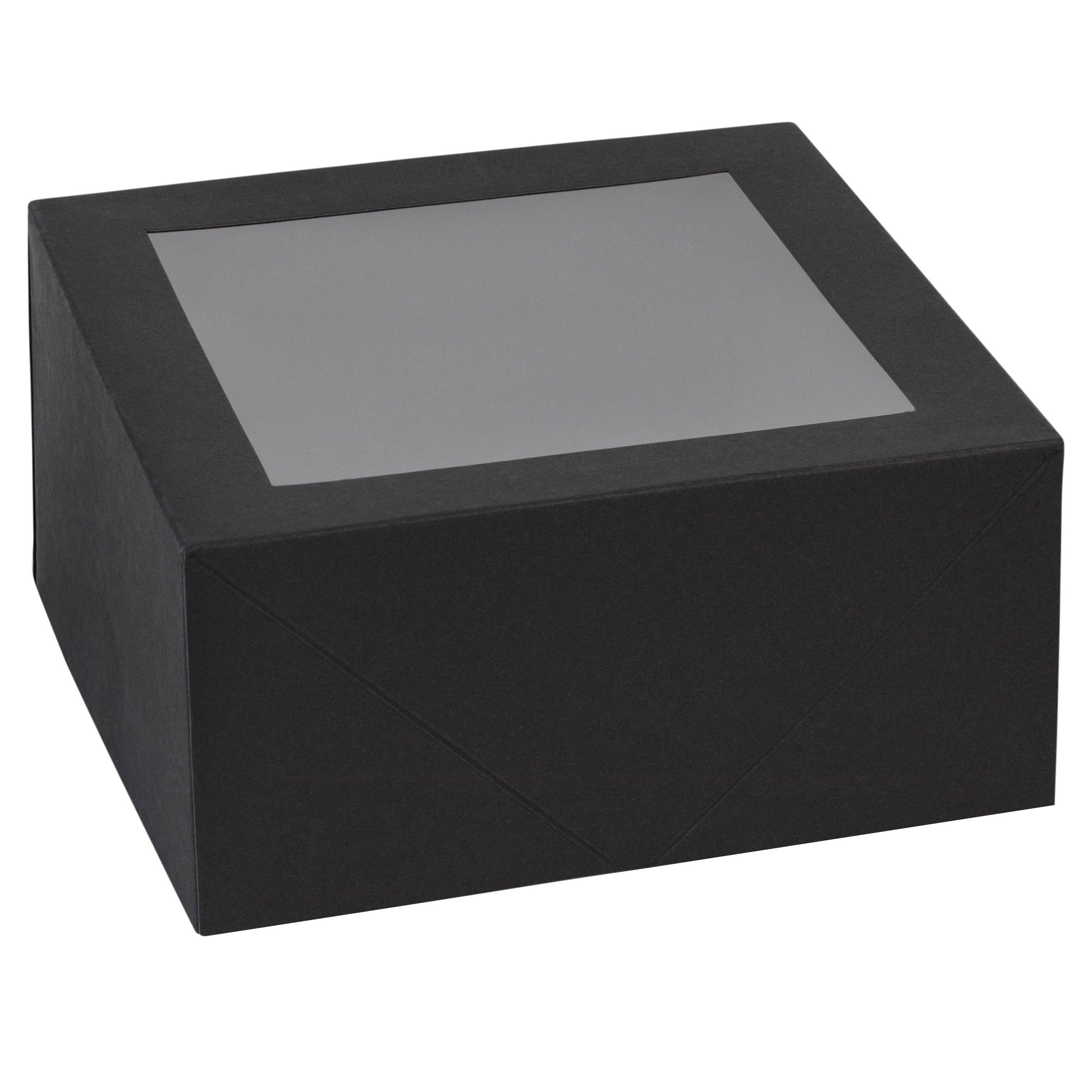 Hammont - Wholesale Gift Box - Premium Square Bakery Boxes 8 Pack Black 6X6X3"0