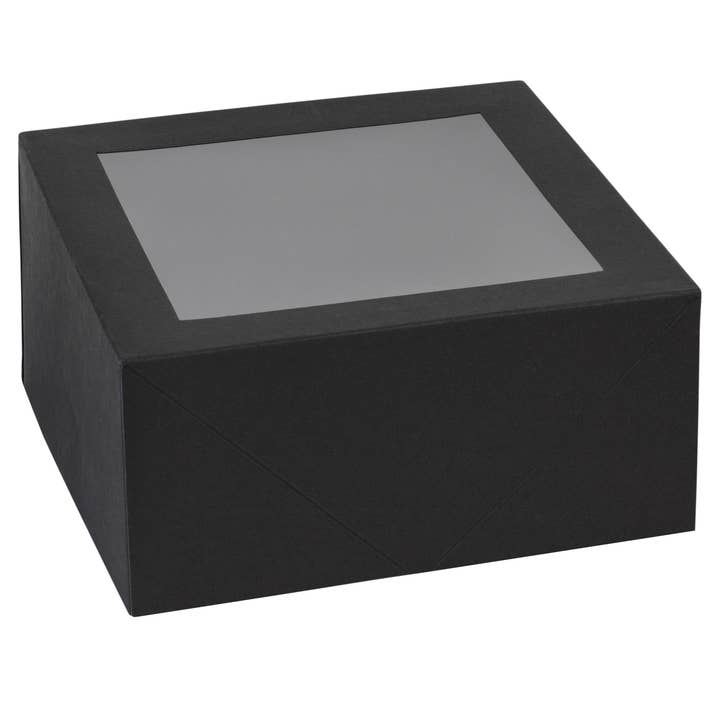 Hammont - Wholesale Gift Box - Premium Square Bakery Boxes 8 Pack Black 6X6X3"