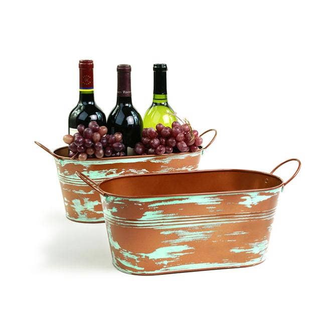 Buhi Imports – wholesale Korg – 12 tums Tin Oval Tub - Flera ytbehandlingar2