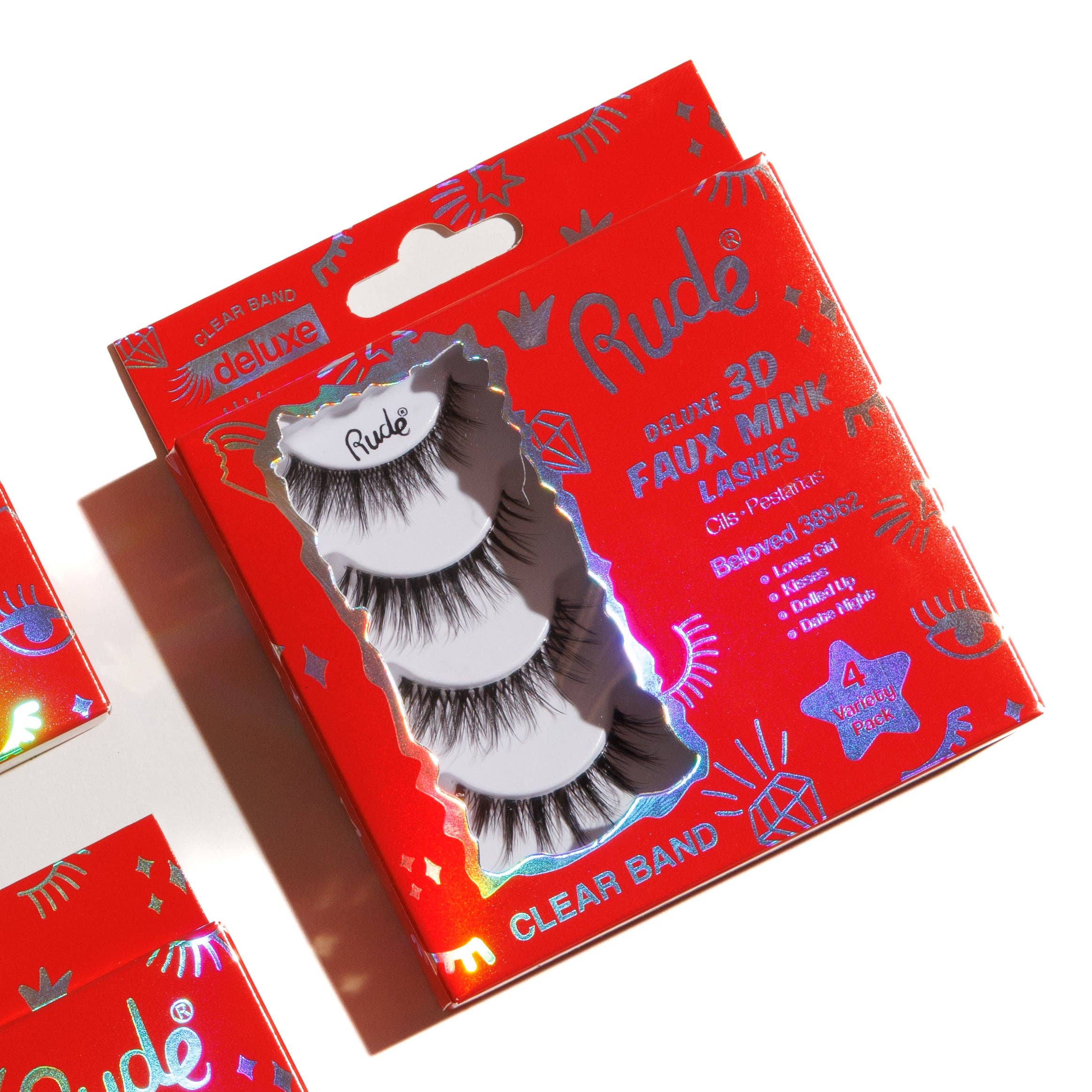 Rude Cosmetics - Wholesale False/Fake Eyelashes - Deluxe 3D Faux Mink Lashes 4 Variety Pack1