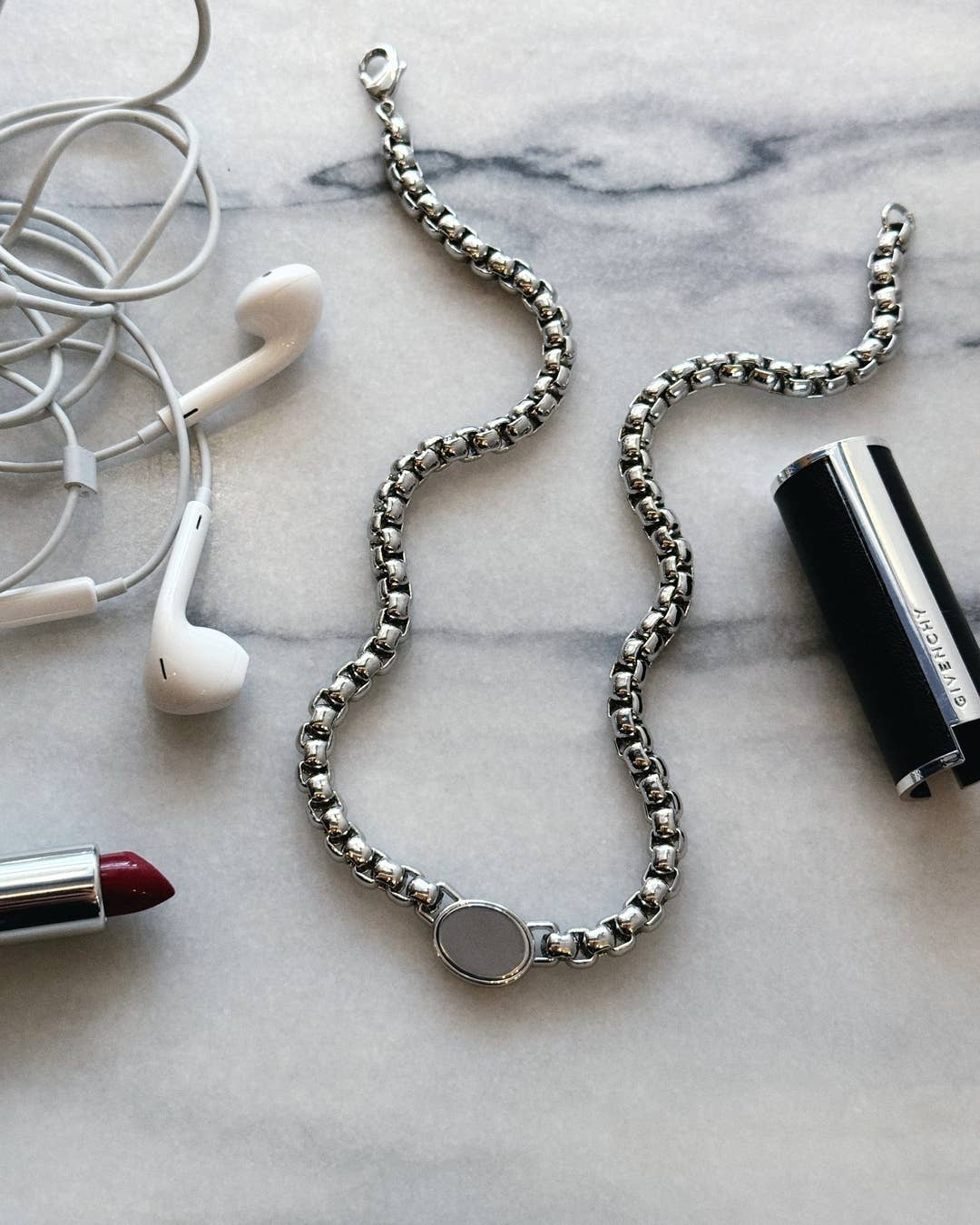 Sessori - Vendita all'ingrosso Collana con ciondolo/pendaglio - Collana a catena con maglie in argento Ashton5