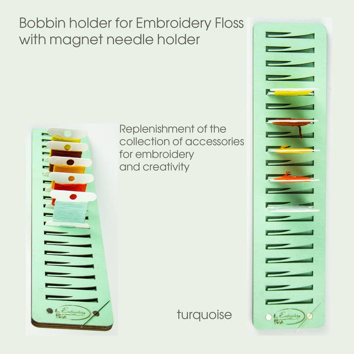 Embroidery craft - Wholesale Embroidery/cross-stitch supplies - Embroidery bobbin holder with magnet and 20 thread slots5