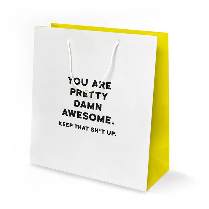 Damn Awesome Humor Gift Bag for wholesale by Redback Cards - ALL duties and tariffs paid