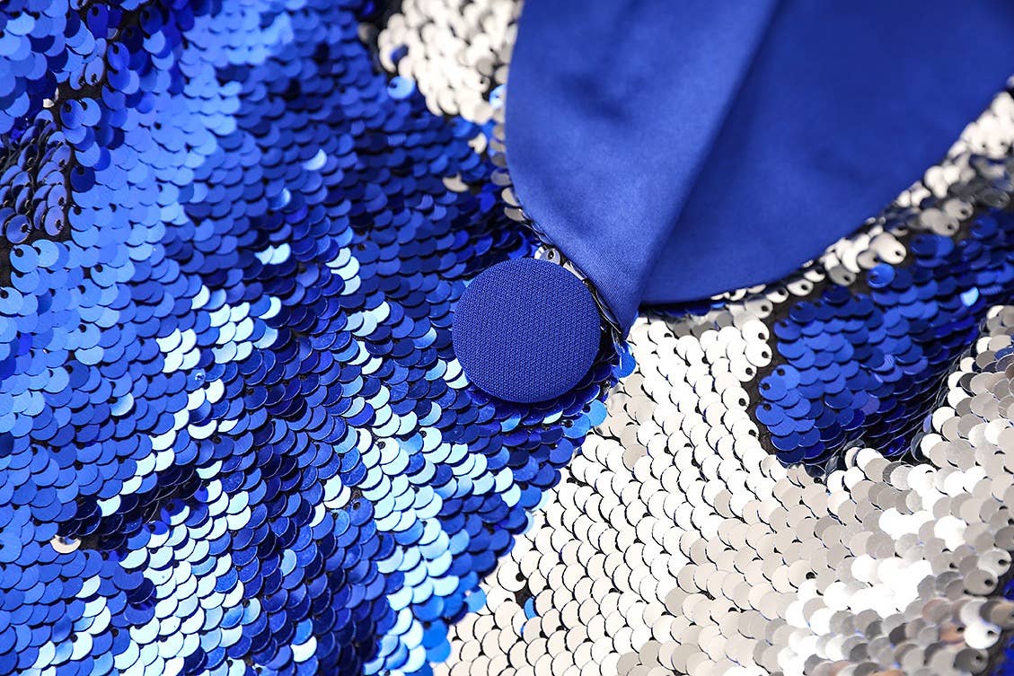 SET097 "Nightclub Sparkle: Sequined Blue & White Suit" for wholesale on Faire4