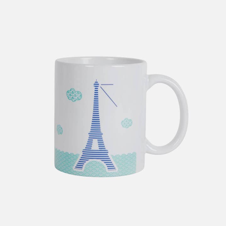 Les Parisettes - Vente Tasse à café - Mug La Seine à Paris turquoise