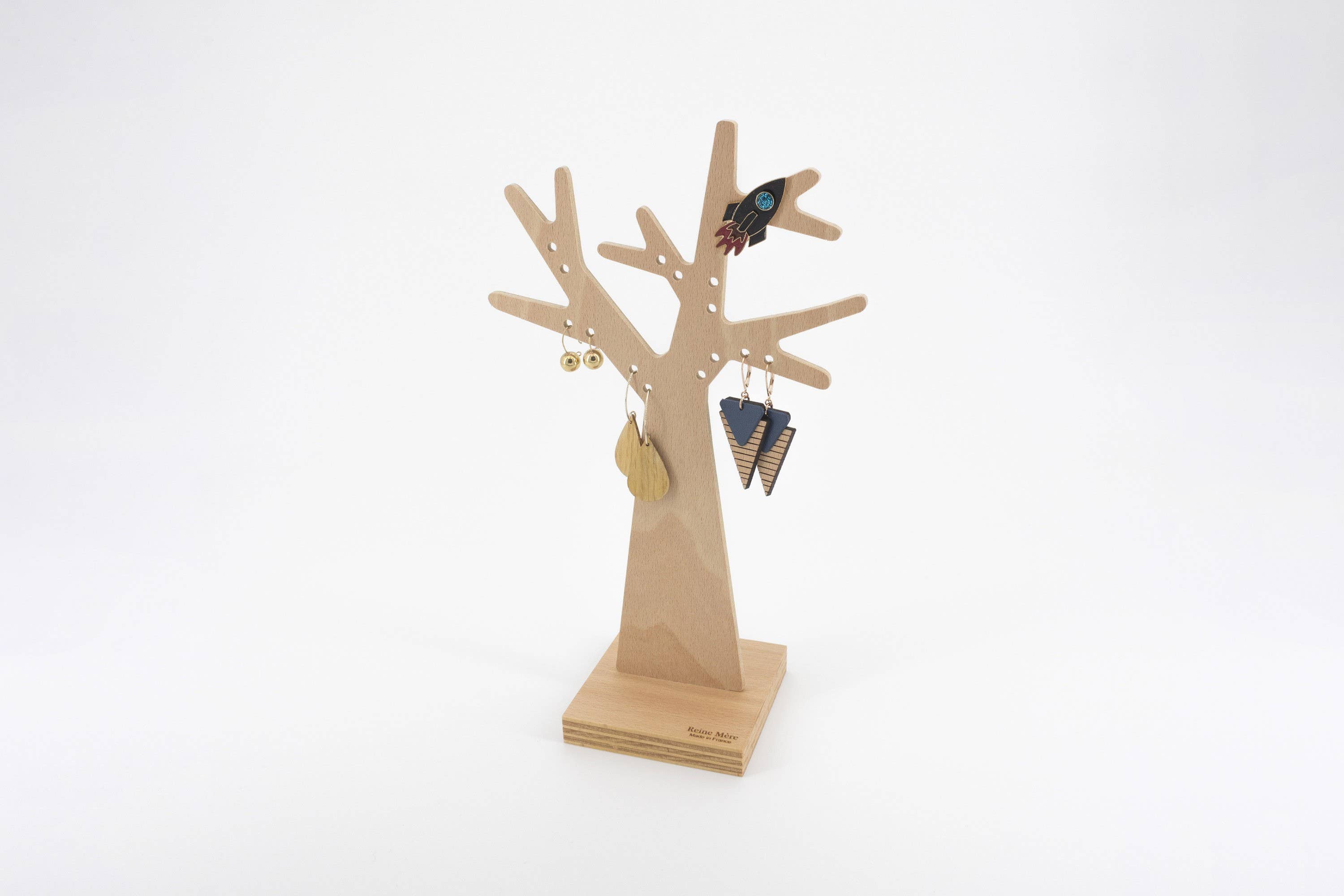 Reine Mère - Vente Supports et présentoirs à bijoux - L'Arbre à boucles d'oreilles en bois (made in France)1