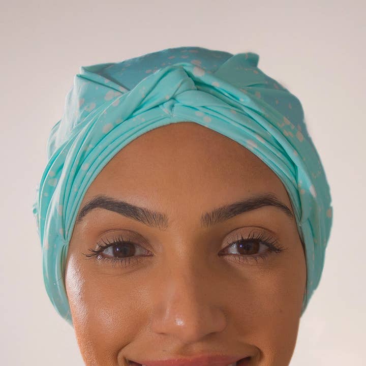 Women's Turban & Spa Headband - Mint Splatter for wholesale by d'hair