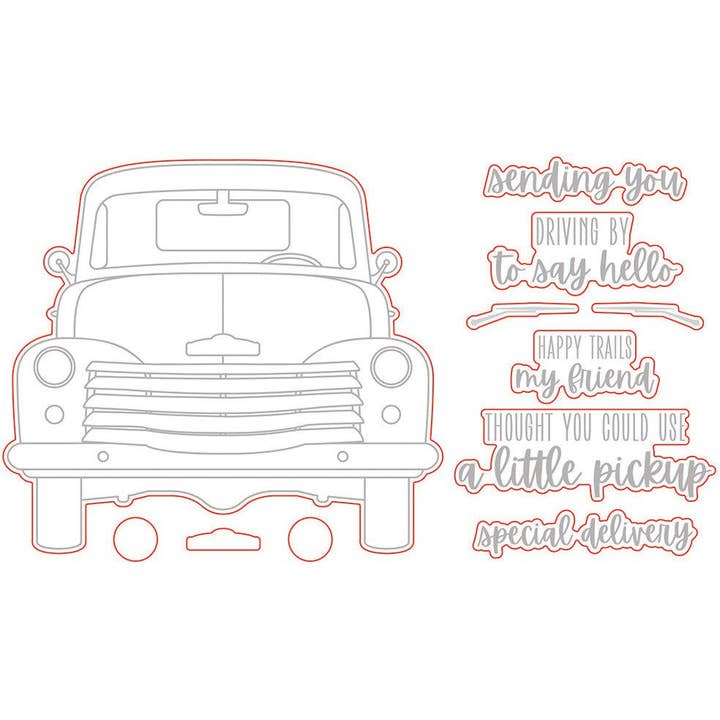 Big Pickup Cab - Honey Cuts - Coordinating Dies for wholesale by Honey Bee Stamps