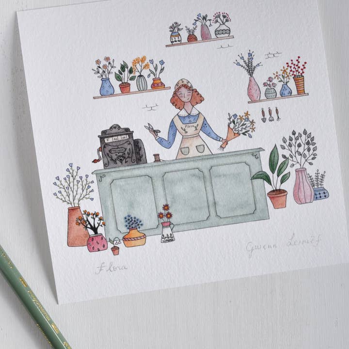 Flora- tirage d'art signé pour la vente par Gwenngwenn