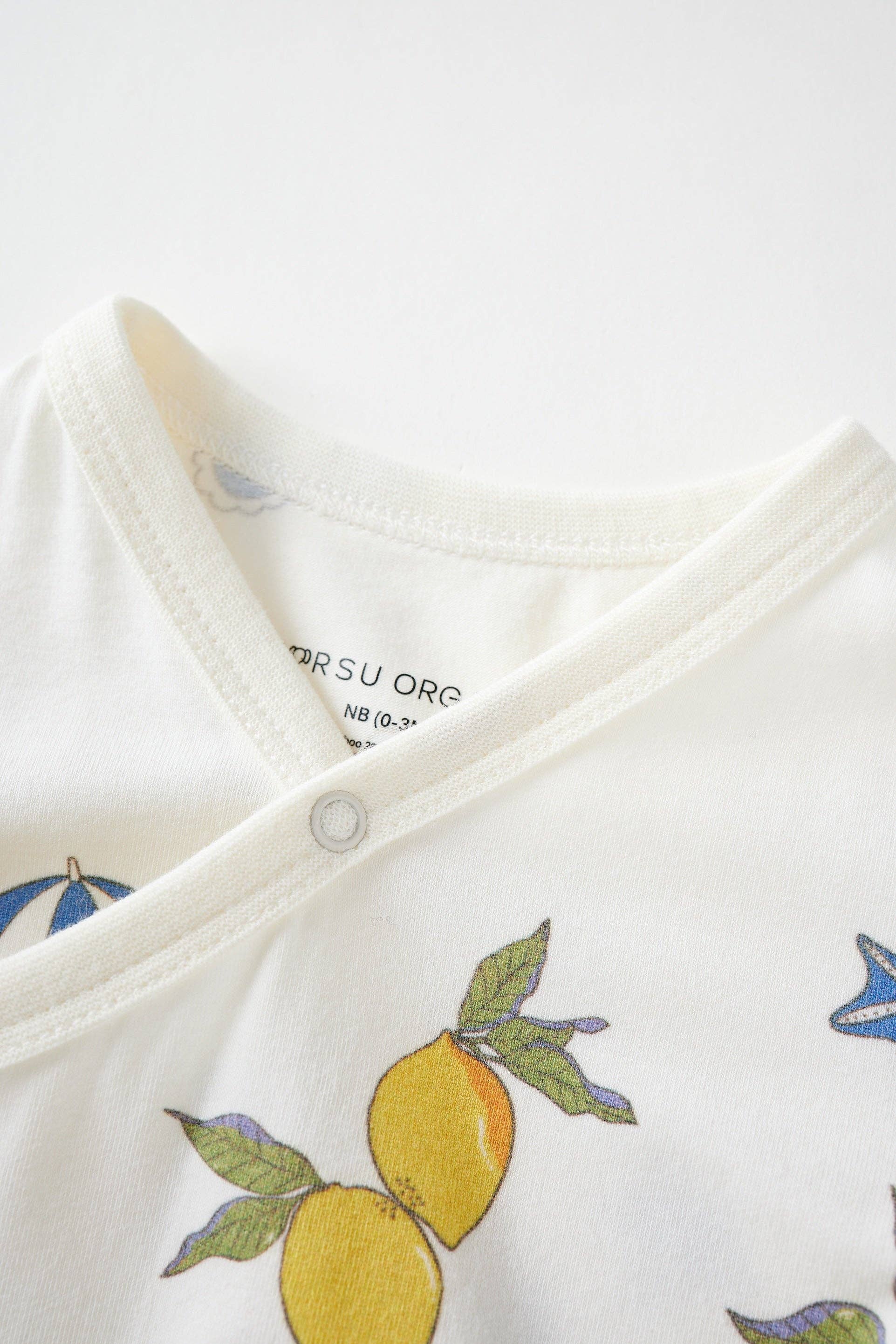 Norsu Organic - Wholesale Bodysuit (Non-Footed) - Baby - Baby Organic Kimono Short-sleeve Onesie-Lemon1