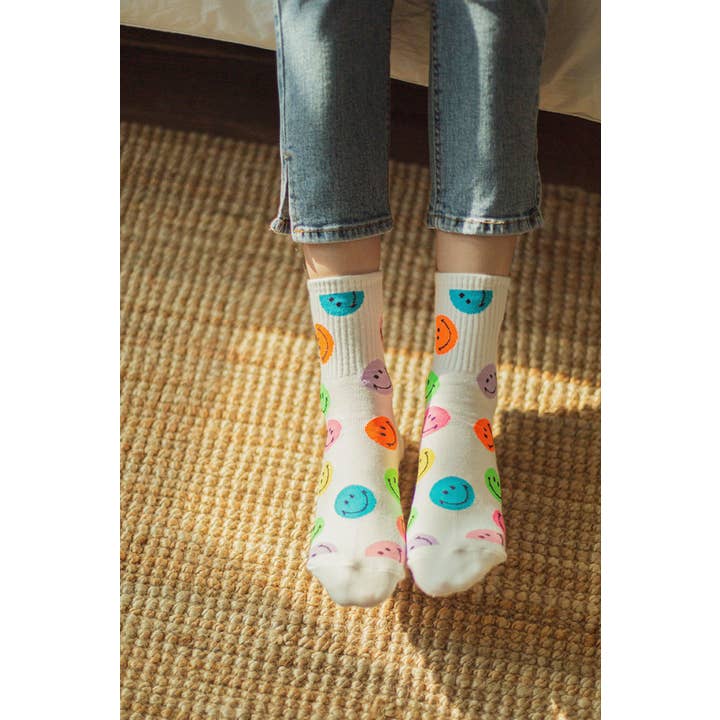 7DAYSSOCKS – wholesale Strumpor - Dam – Damstrumpor med leende mönster, crew-modell4