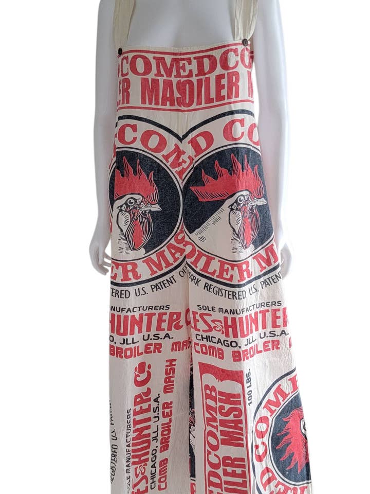 T2429 Flour Sack Cotton Jumpsuit with Straps- Rooster for wholesale by Evergreen Guardian Imports