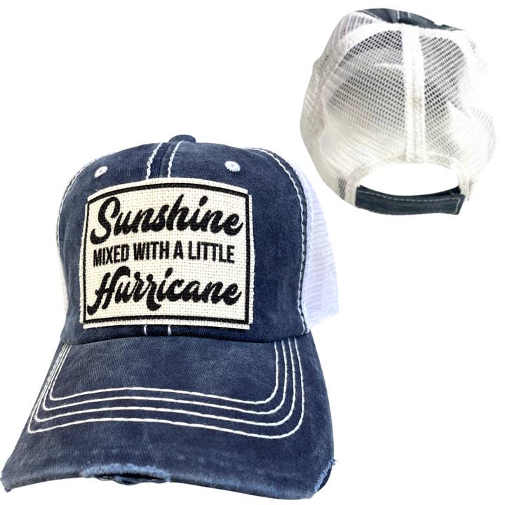 dkhandmade - Wholesale Trucker Hat - Women's - SUNSHINE WITH A LITTLE HURRICANE | WOMAN'S HAT | DISTRESSED8