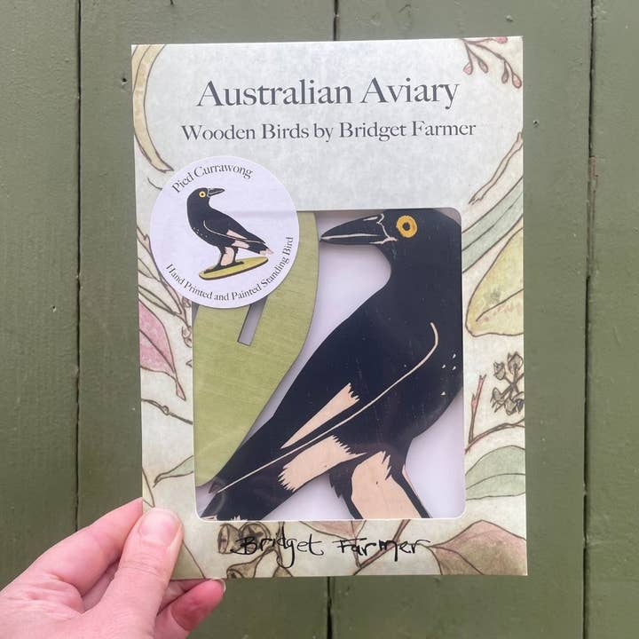 Bridget Farmer Printmaker - Wholesale Decorative tabletop object - Standing Bird - Pied Currawong1