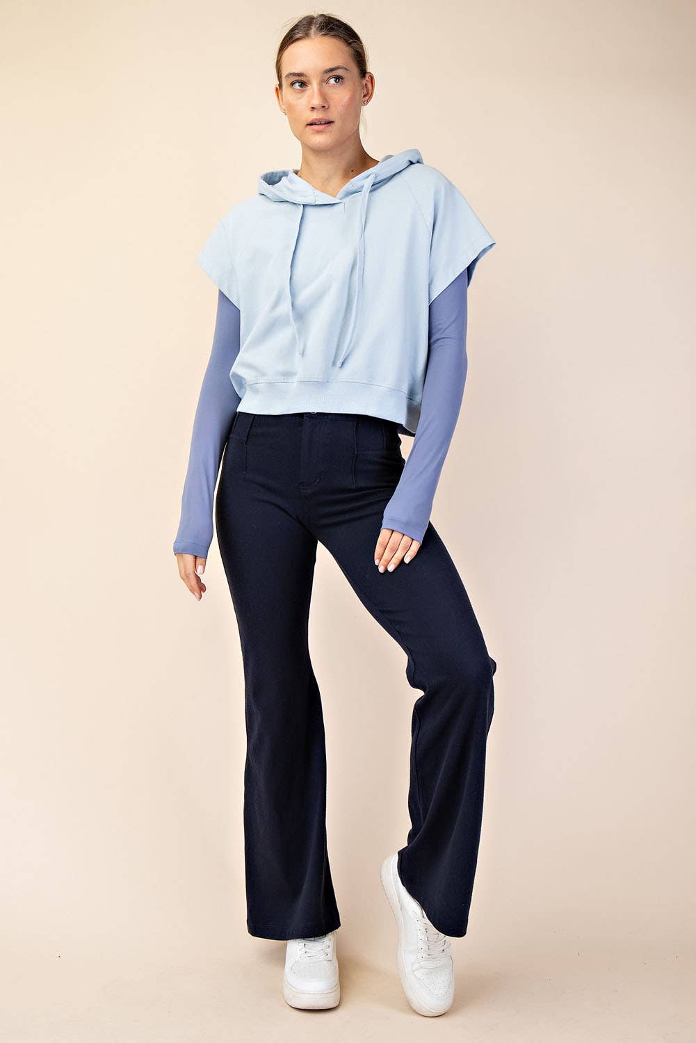 Rae Mode - Wholesale Hoodie - Women's - COTTON LYCRA SHORT SLEEVE HOODIE TOP31