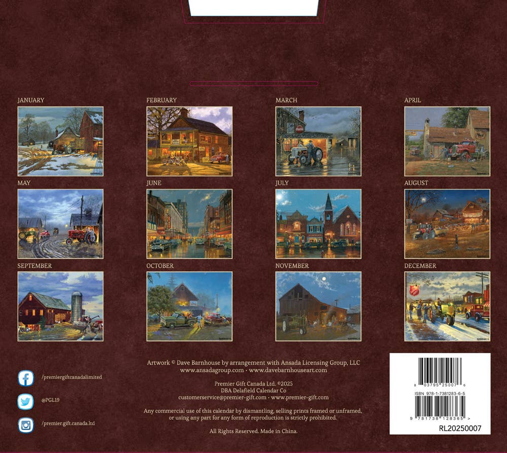 DELAFIELD CALENDARS by Robert Lang Co. - Wholesale Calendar - CAL-2025 GRANDADS CARS AND TRUCKS1