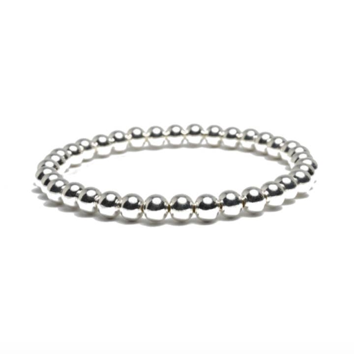 5mm Silver Bead Bracelet for wholesale by Callie Lee ®️