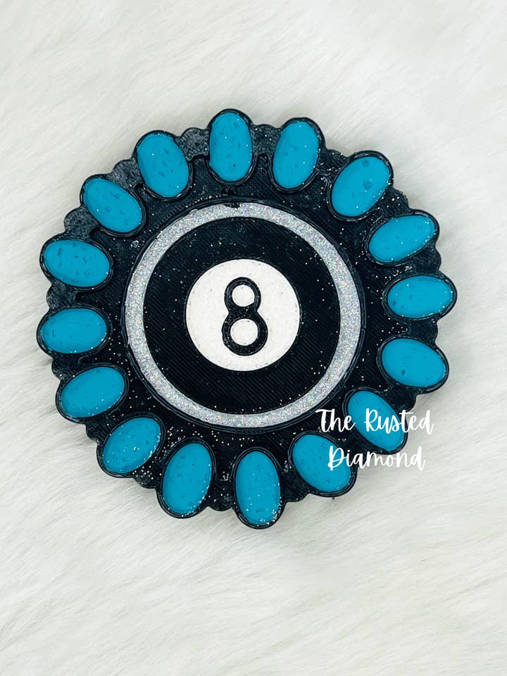 Turquoise 8 Pool Ball Freshie for wholesale by The Rusted Diamond