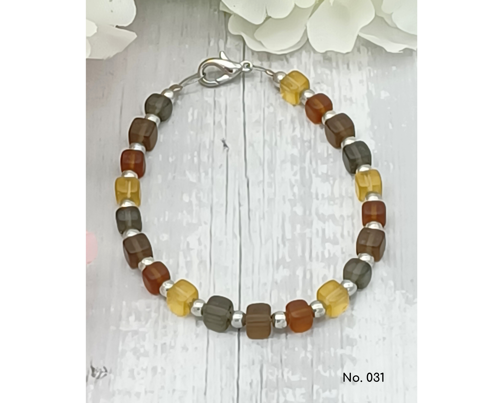 perleperle - Wholesale Beaded Bracelet - Bracelet glass beads, cube shape, Lillie11