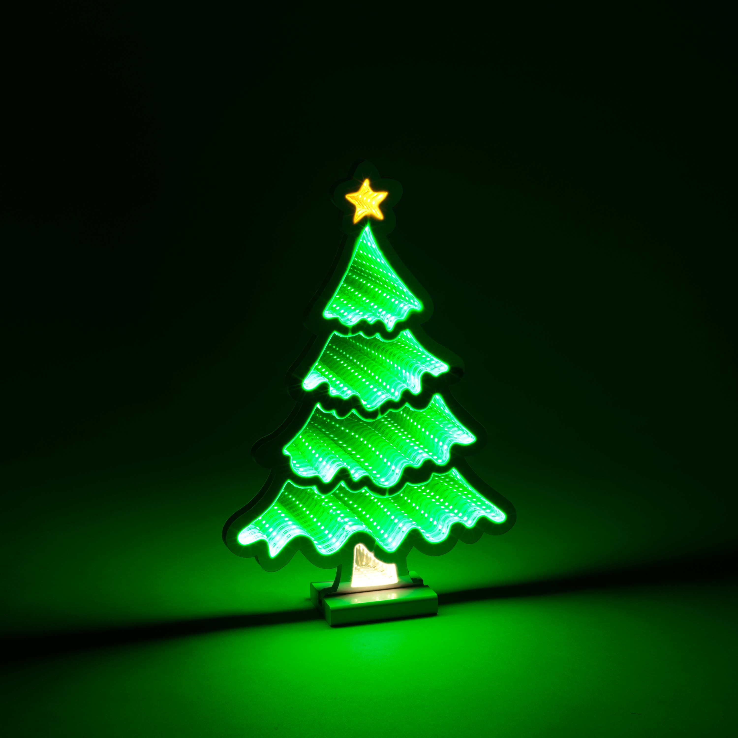 The Gerson Companies - Wholesale Christmas Decoration - 15.6"H UL Electric Christmas Tree Infinity Mirror Light w/ W1