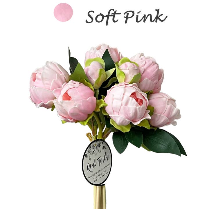 Angel Isabella - Wholesale Artificial Flowers - Case Packed Value-10 Bundles Real Touch Faux Peony bundle11