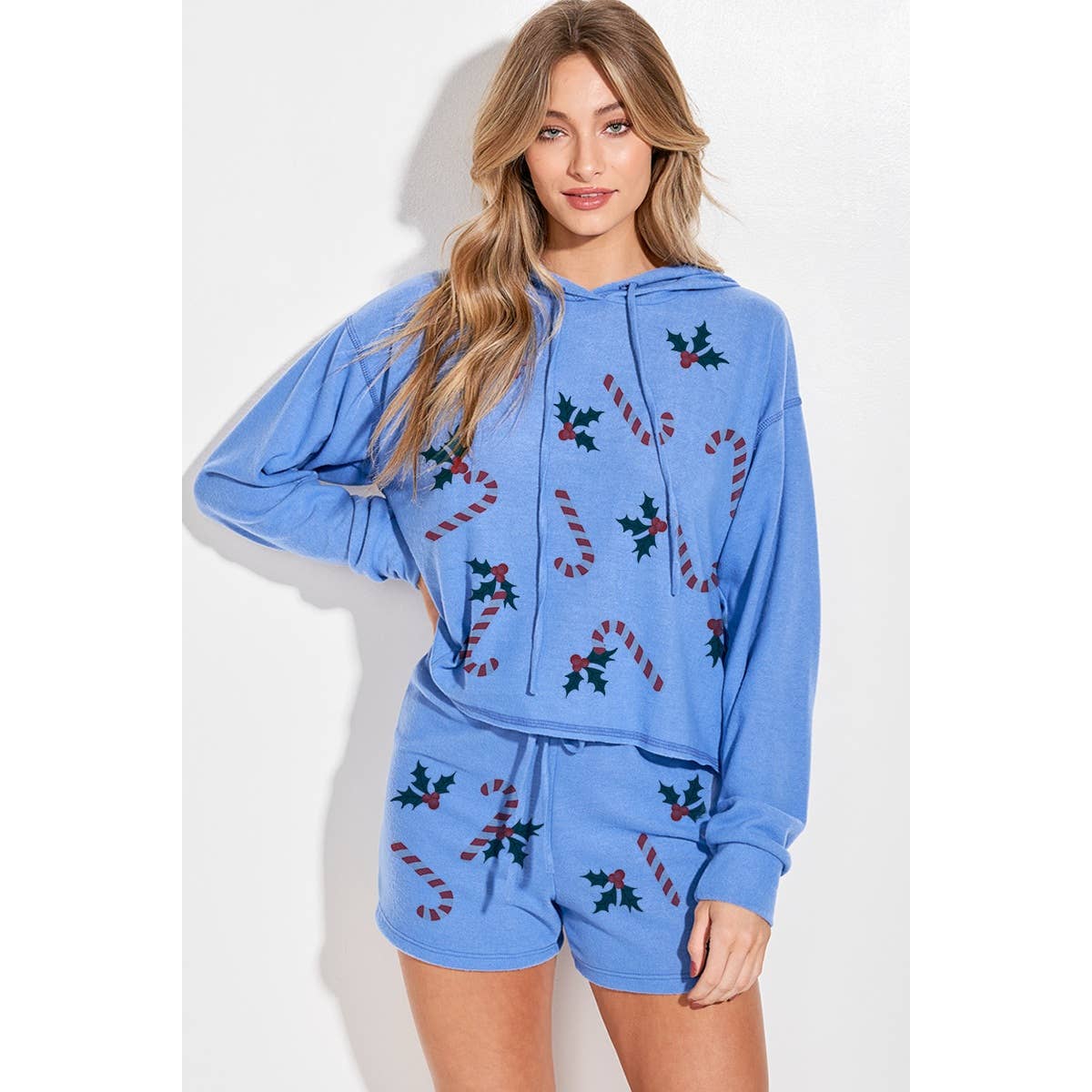 Phil Love - Wholesale Graphic Sweatshirt - Women's - Candy cane all over hoodie lounge wear set 6