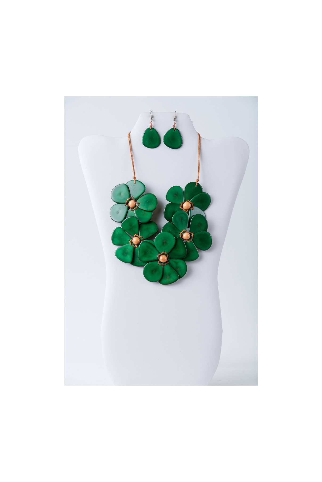 TaguArtsy - Vente Parures de bijoux - Ensemble de colliers Tagua bio Becca Flower16