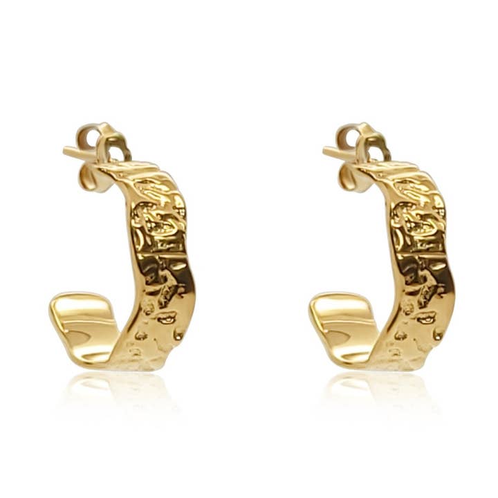 Ilana Hoop örhängen - naturtexturerade eleganta hoops örhängen för wholesale av Joie Designs