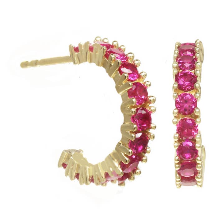 Brinco Ruby Huggie por atacado de Rachel Reinhardt