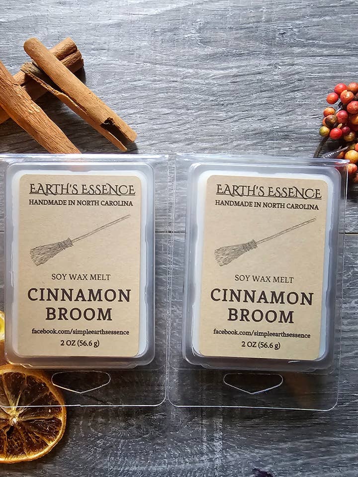 Balai à la cannelle 2 oz de cire de soja fondante pour la vente par Earth's Essence