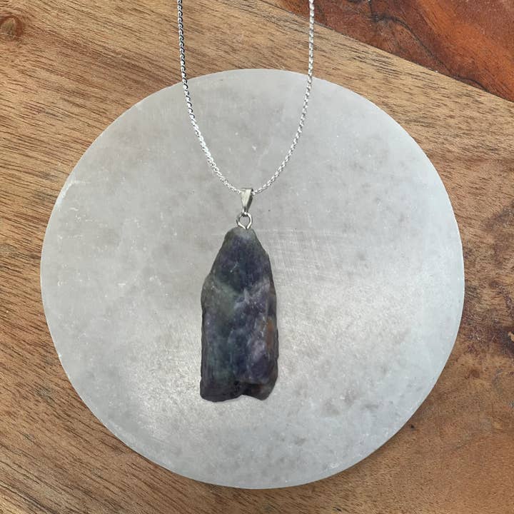 CaNatureLover - Vente Colliers à pendentif - Collier en améthyste brute naturelle, pendentif en améthyste naturelle brute