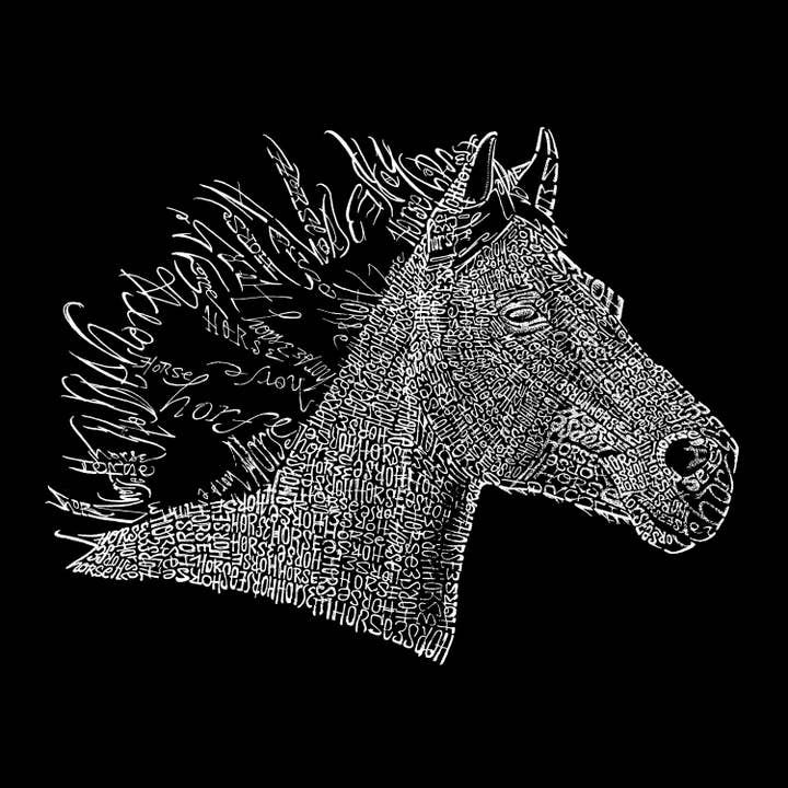 LA Pop Art – wholesale Hoodie – Women's – Women's Word Art Hooded Sweatshirt -Horse Mane